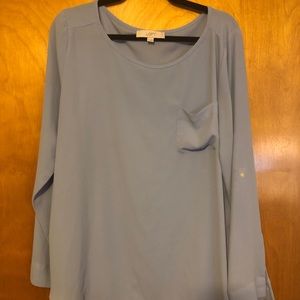 Pale Blue LOFT Blouse Size XL